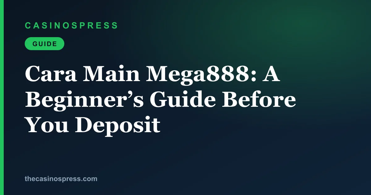 Cara main Mega888 explained: the five steps beginners are shown, and the three where no company stands behind the transaction