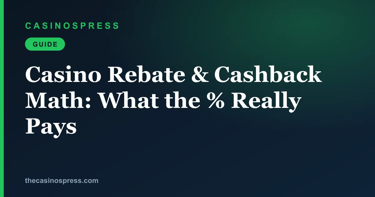 Turnover rebate versus net-loss cashback: how to convert any advertised casino rebate percentage onto one scale