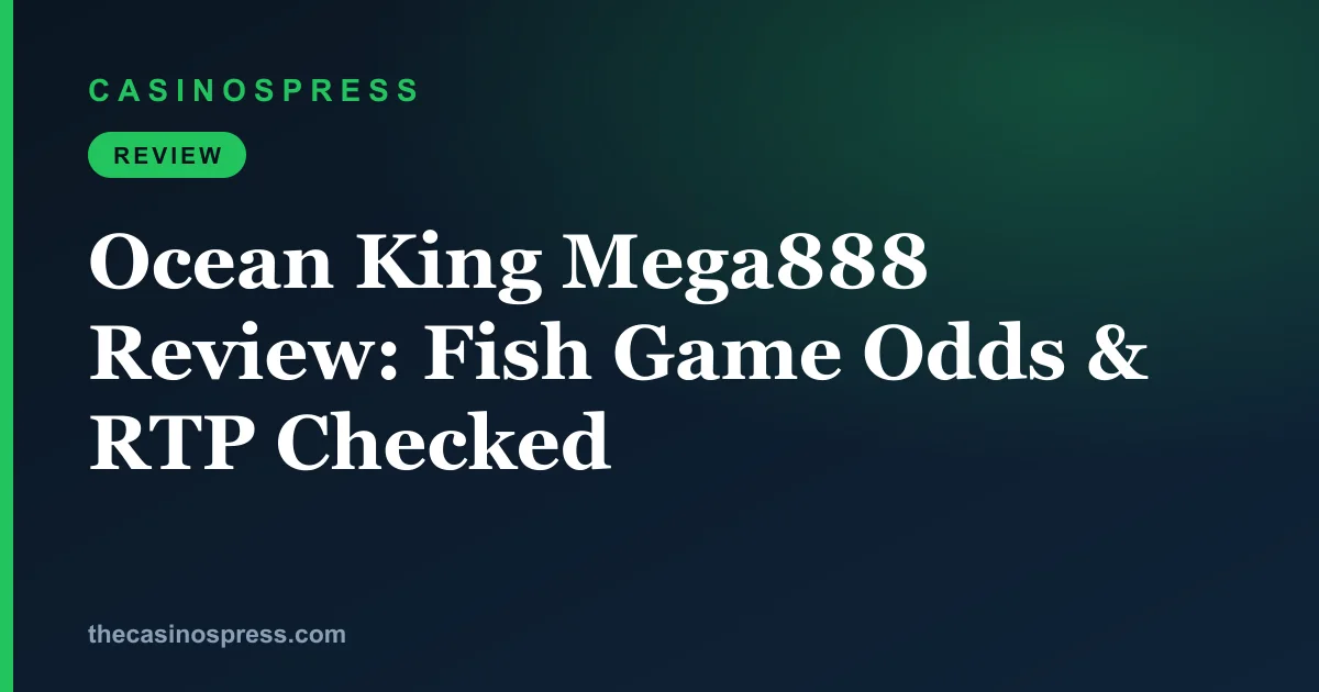 Ocean King on Mega888: an arcade fish-shooting game with no published RTP, paytable or developer
