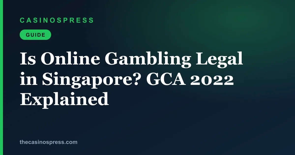 Is online gambling legal in Singapore? Only with Singapore Pools, the one operator GRA licenses for remote gambling