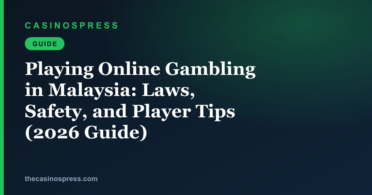 Playing Online Gambling in Malaysia: Laws, Safety, and Player Tips (2026 Guide) | Malaysia