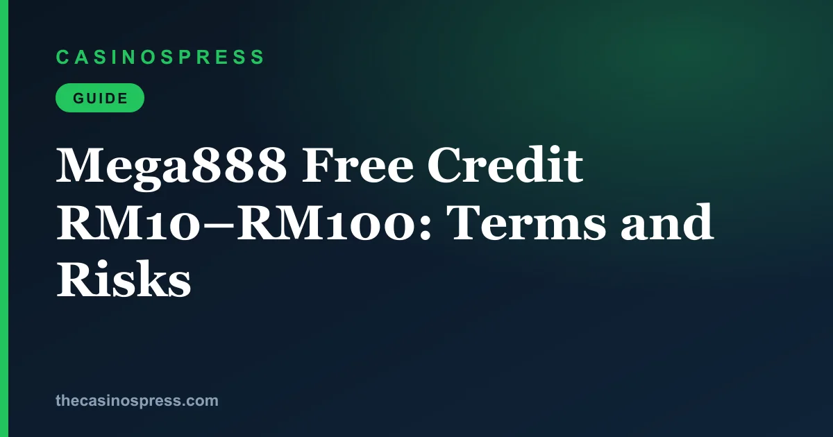 Mega888 Free Credit RM10–RM100: Terms and Risks